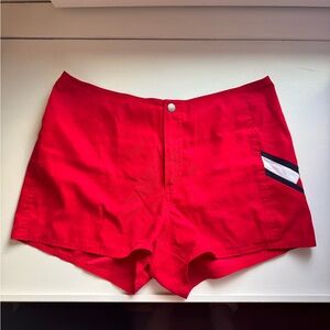Tommy Hilfiger women’s swim shorts, small, red white and blue, lightweight